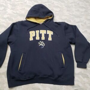 Vintage Pitt University Sweatshirt Men XL Blue Y2k 90s Champs Hoodie Embroidered